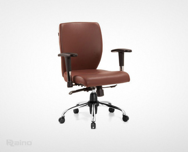 صندلی کارمندی راینو J510B پنج پایه با رنگ قهوه ای