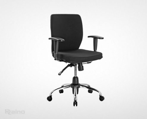 صندلی کارمندی راینو مدل E510B با دسته قابل تنظیم از نمای نیمرخ