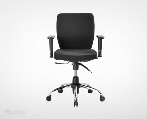 صندلی کارمندی راینو مدل E510B با دسته قابل تنظیم از نمای جلو