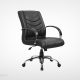 صندلی اداری راینو مدل E530K با رویه چرمی و دسته آلومینیومی